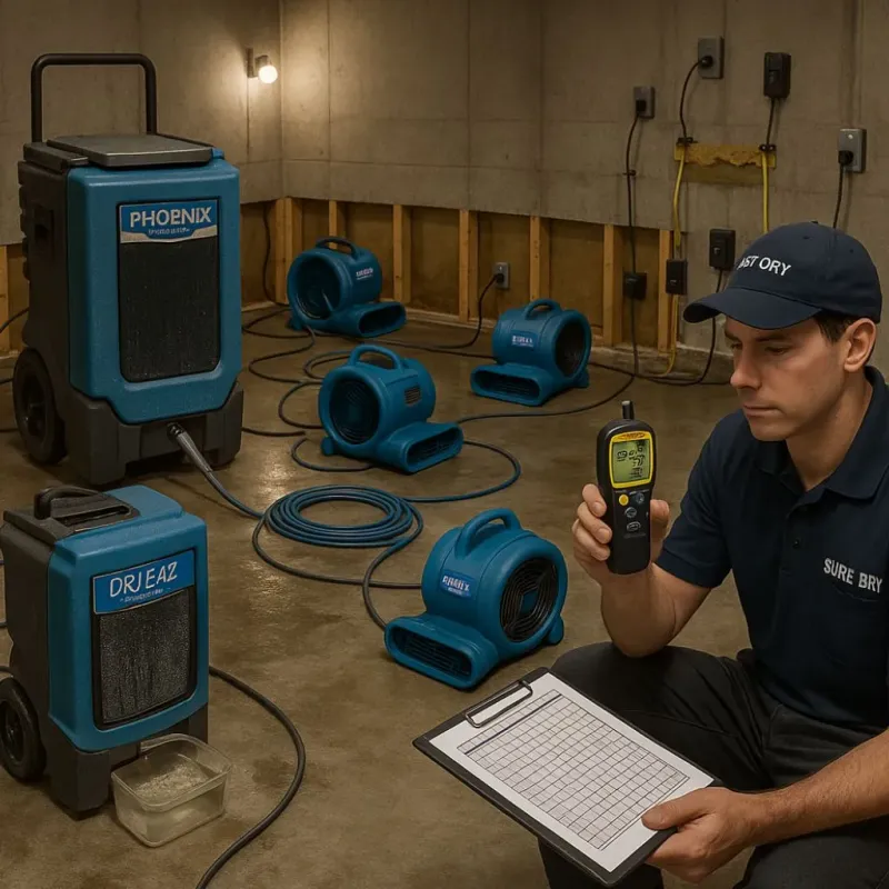 Structural Drying and Dehumidification process in Fitzgerald, GA